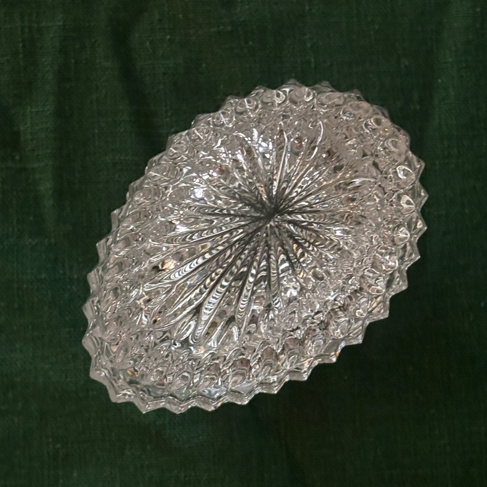 Gorham Chantilly Crystal Egg-Shaped Trinket Box
